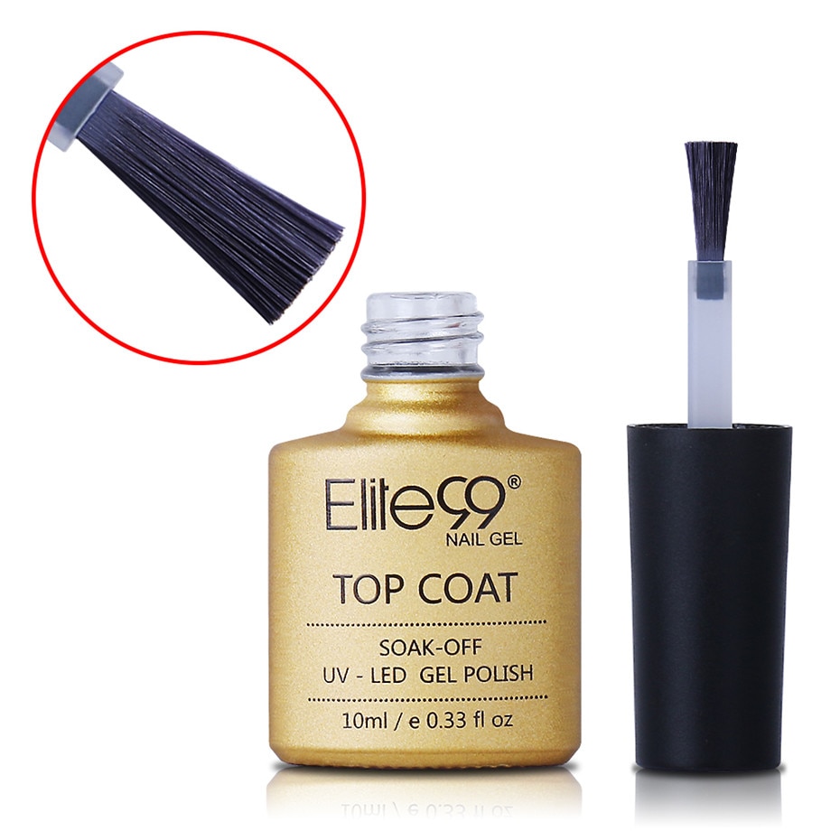 Elite99 Non Cleansing Topcoat Nail Art Manicure Set 10ml Soak off Base Coat Foundation No Wipe Top Coat Shiny Gel Nail Polish