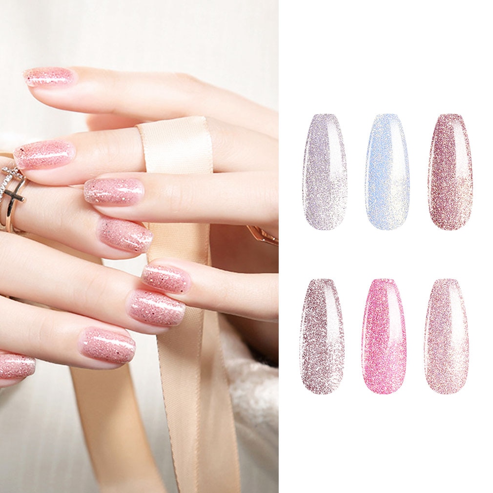 Ship From ES Elite99 6pcs/Kit Gel Polish Set 10ml Nude Series Manicure Set Semi Permanent Glitter Hybrid Varnish For Nails