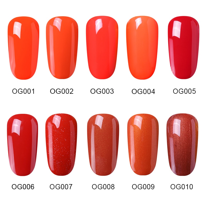 Elite99 10ml Begonia Gel Nail Polish Soak Off Orange Color Nail Art Lacquer UV Gel For Nails Semi Permanant UV Gel Nail Varnish
