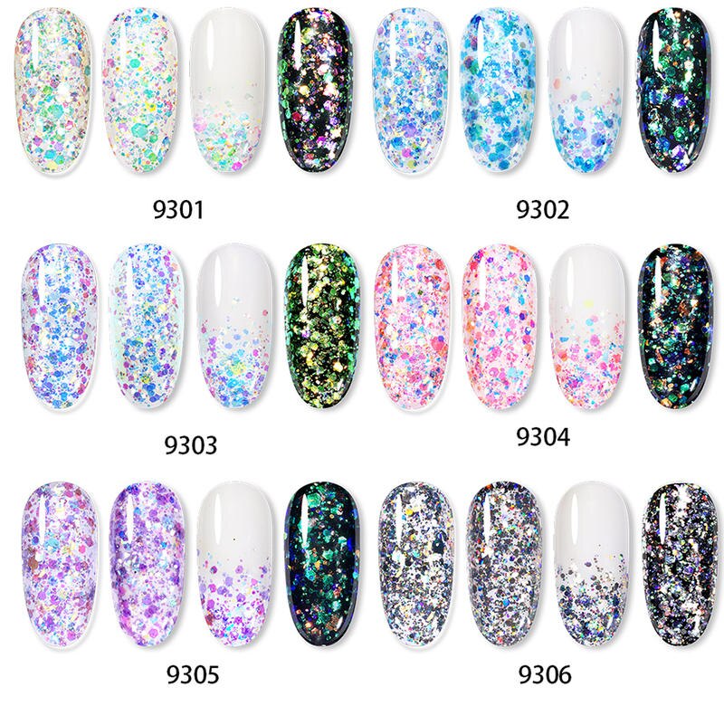 Elite99 5ML Jazzy Glitter Gel Polish Colorful Sequins Soak Off UV Gel Nail Polish Hybrid Nails Salon DIY Nail Art Gel Varnish