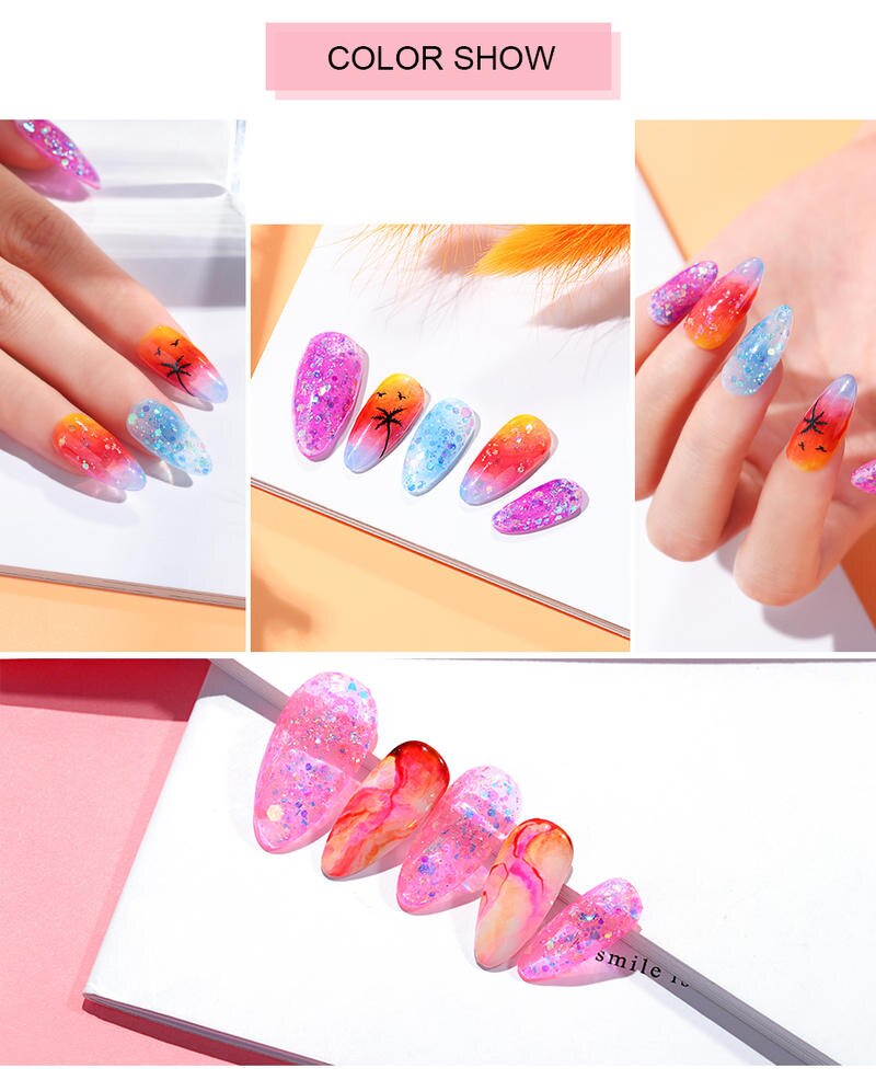 Elite99 5ML Jazzy Glitter Gel Polish Colorful Sequins Soak Off UV Gel Nail Polish Hybrid Nails Salon DIY Nail Art Gel Varnish