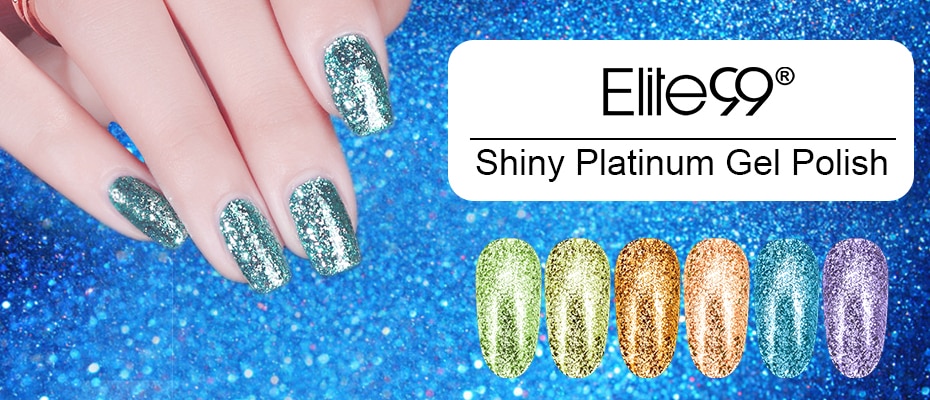 Elite99 10ml Platinum Nail Enamel Gel Polish Diamond Shining Glitter Gel Nail Polish Soak Off UV Colors Primer Hybrid Varnishes