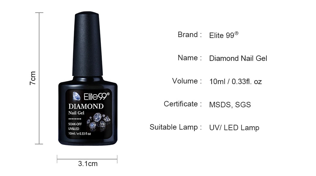 Elite99 10ml Diamond Gel Nail Polish Glitter UV Gel Polish Shiny Sequins Nails Gel Varnish Vernis Permanent Nail Polish Gellak