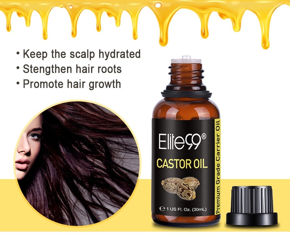 Elite99 30ml Castor Oil for Hair Growth Eyelash Growth Essential Oil Lifting Eyelashes Thick Eyebrow Growth Essential Oils