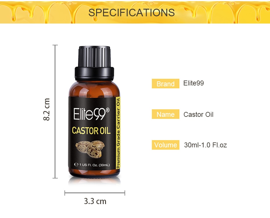 Elite99 30ml Castor Oil for Hair Growth Eyelash Growth Essential Oil Lifting Eyelashes Thick Eyebrow Growth Essential Oils
