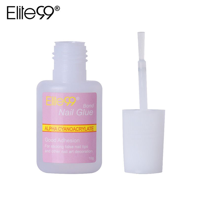 Elite99 1 PC 10g False Glue Nail Art Tips Glitter Acrylic Decoration with Brush false nail gel glue fake nails nail label