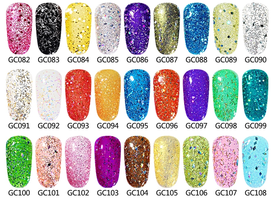 Elite99 10ml Bling Glitter Nail Gel Polish Soak Off Diamond Glitter Nail Gelpolish Fashion Style Nail Art Manicure 1 Piece