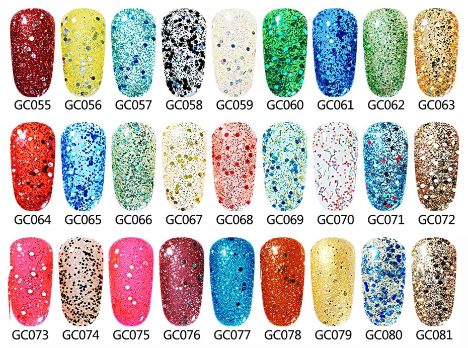 Elite99 10ml Bling Glitter Nail Gel Polish Soak Off Diamond Glitter Nail Gelpolish Fashion Style Nail Art Manicure 1 Piece