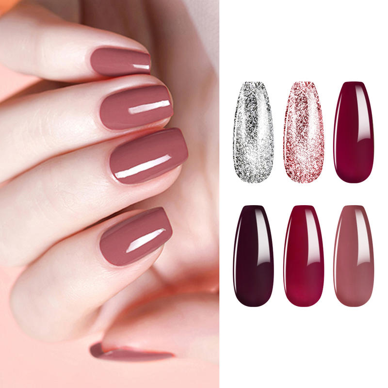 Elite99 6Pcs/lot Shiny Color Gel Nail Polish Set Soak Off LED UV Nails Varnish Nail Art Gel Polish Salon Manicure Pedicure 10ML