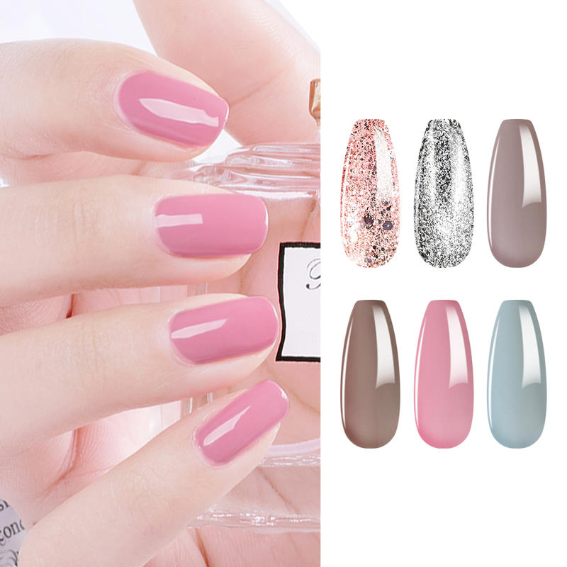 Elite99 6Pcs/lot Shiny Color Gel Nail Polish Set Soak Off LED UV Nails Varnish Nail Art Gel Polish Salon Manicure Pedicure 10ML