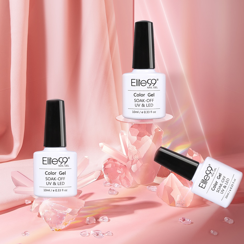 Elite99 6Pcs/lot Shiny Color Gel Nail Polish Set Soak Off LED UV Nails Varnish Nail Art Gel Polish Salon Manicure Pedicure 10ML