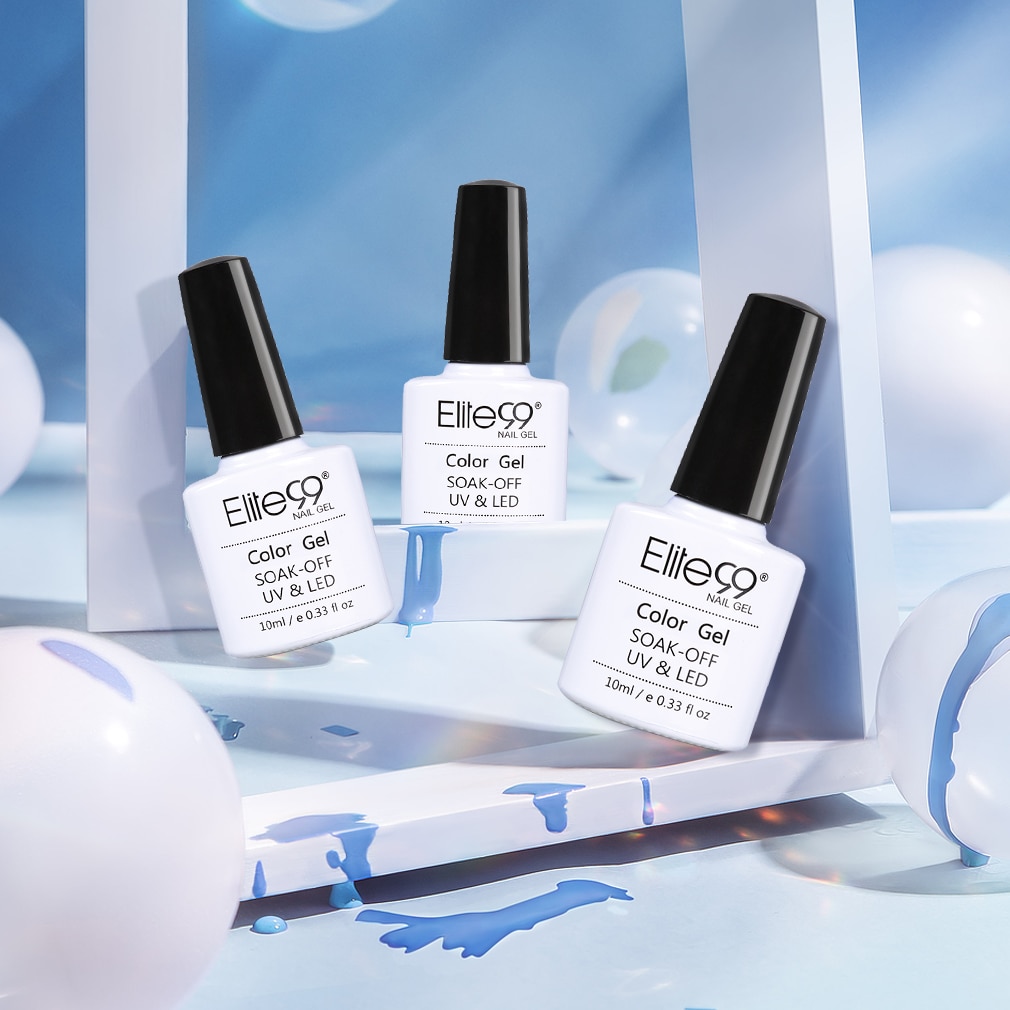 Elite99 6Pcs/lot Shiny Color Gel Nail Polish Set Soak Off LED UV Nails Varnish Nail Art Gel Polish Salon Manicure Pedicure 10ML