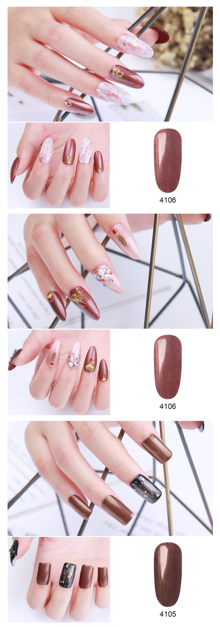 Elite99 10ml Bronze Color Gel Varnish Soak Off Nail Art Manicure Gel Polish Lacquer Long Lasting Coffee Color UV Gel Nail Polish