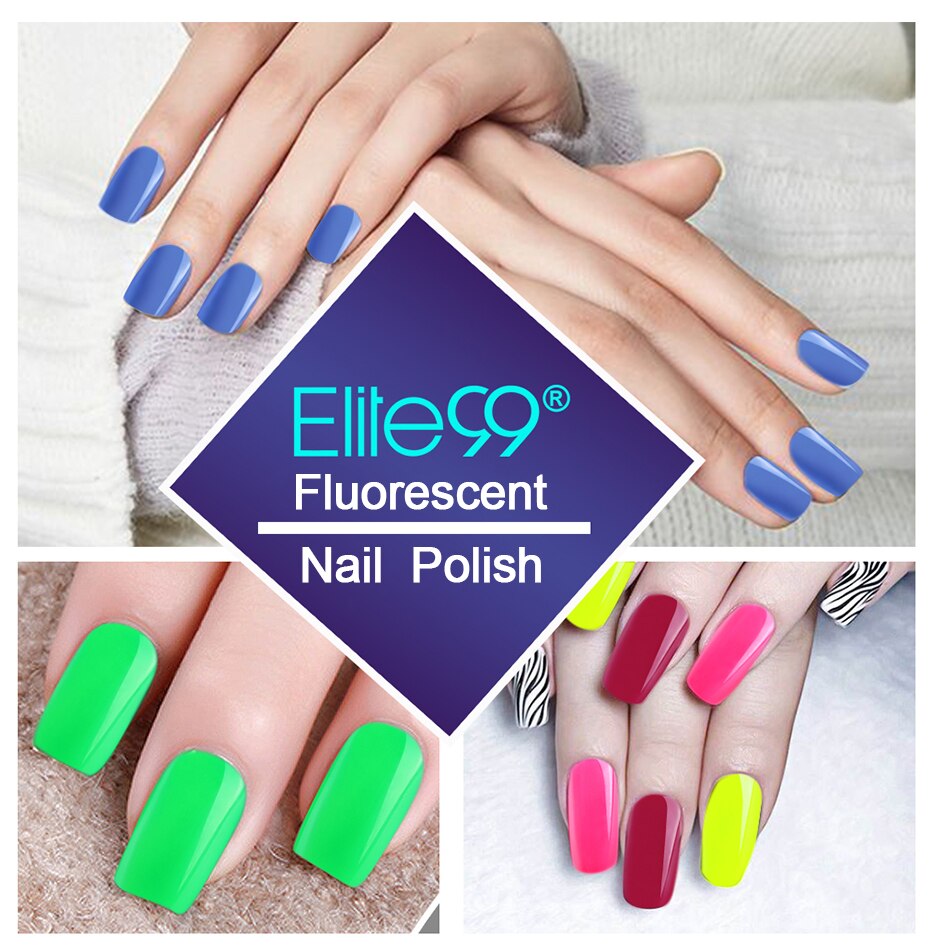 Elite99 10ml Fluorescent Gel Polish Semi Permanent Luminous Nail Gel Polish Soak Off Manicure UV Gel Nail Polish DIY Nail Art