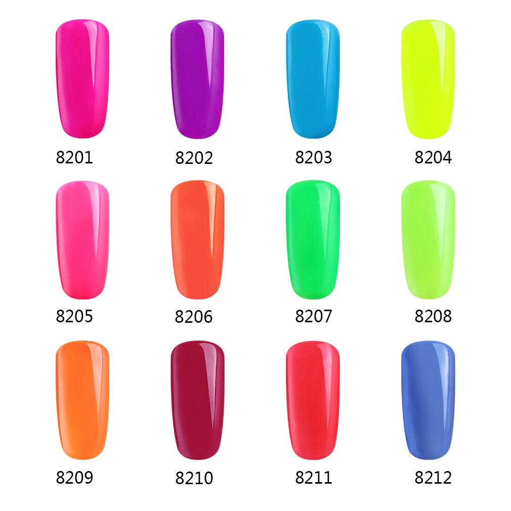 Elite99 10ml Fluorescent Gel Polish Semi Permanent Luminous Nail Gel Polish Soak Off Manicure UV Gel Nail Polish DIY Nail Art