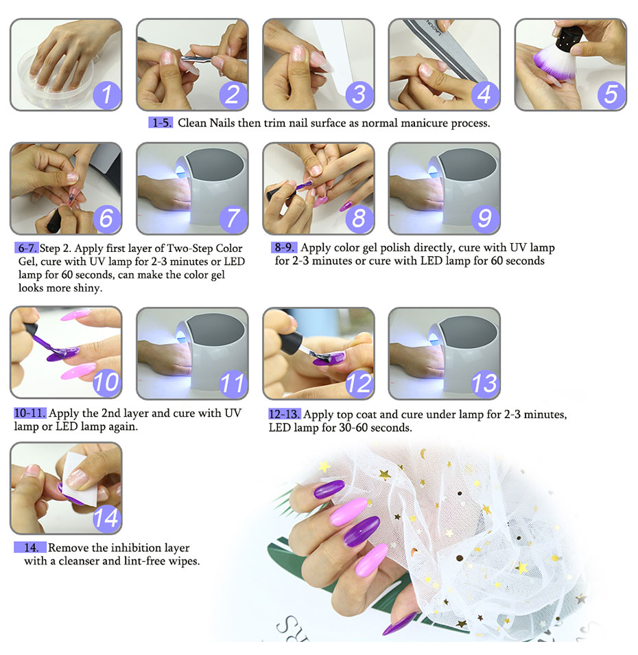 Elite99 10ml Two-Step Color Base Coat Gel Polish Two Using Ways UV LED Gel Nail Polish Soak Off Manicure Nail Art Gel Varnishes