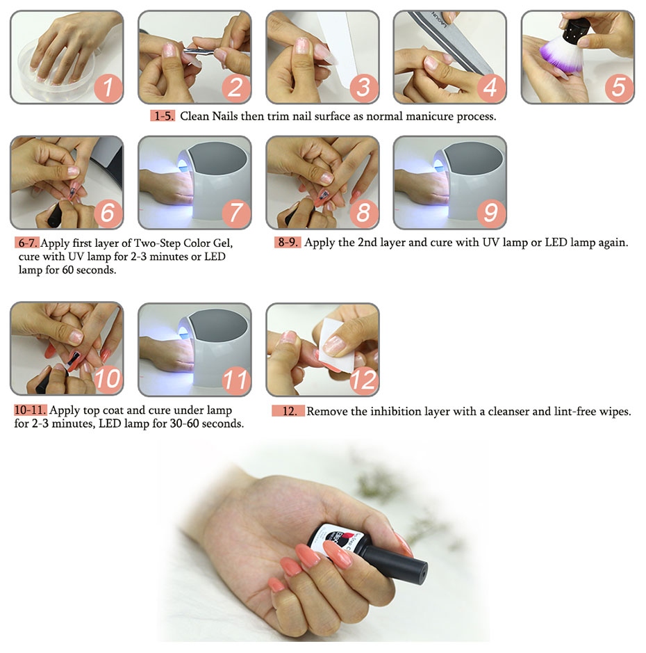 Elite99 10ml Two-Step Color Base Coat Gel Polish Two Using Ways UV LED Gel Nail Polish Soak Off Manicure Nail Art Gel Varnishes