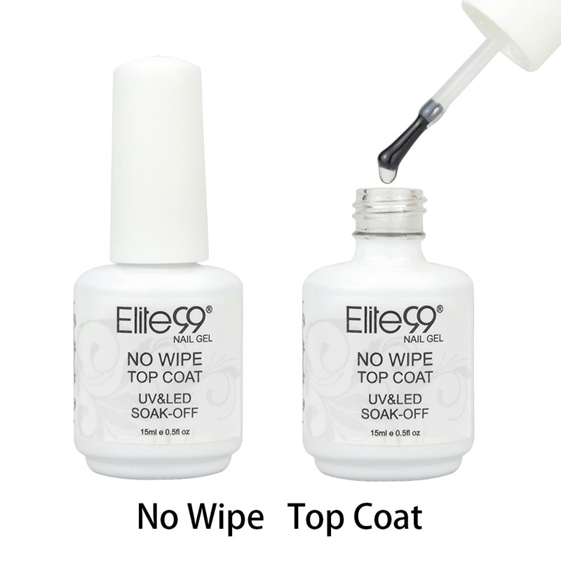 Elite99 No Wipe Top Coat For UV LED Gel Polish Nail Art Sealer No Tacky Layer Manicure 15ml UV Top Coat Sealer Gel Polish