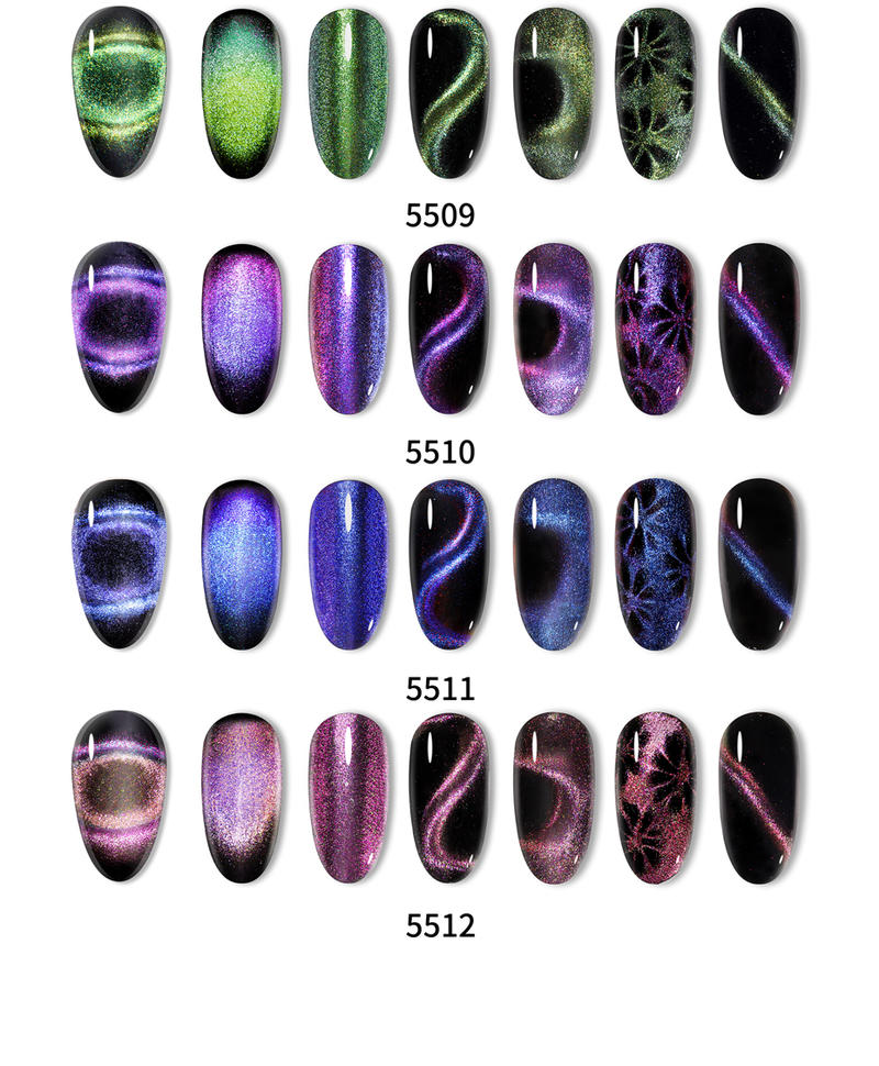 Elite99 10ml 9D Magnetic Chameleon Cat Eye UV Gel Nail Polish Soak Off Shining Glitter Nail Gel Lacquers Magnet Stick Black Base