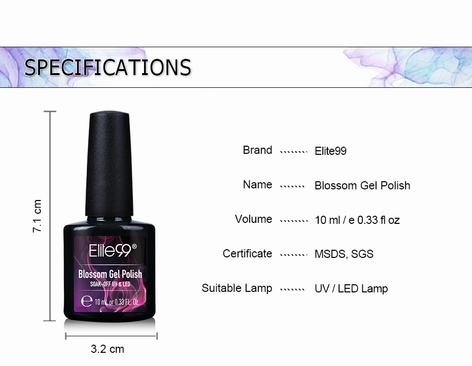 Elite99 Blossom Gel Nail Art Transparent Blossom Nail Polish Blooming Effect Flower Gel Polish Soak off UV Nail Glue Gel 10ML