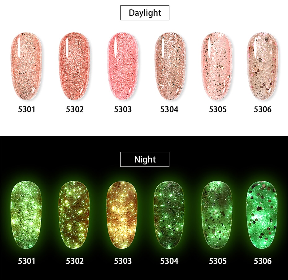 Elite99 Luminous Rose Gold Nail Gel Polish Glow In The Dark UV Gel Nail Polish Enamel Soak Off Nail Art Manicure Gel Varnish