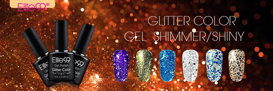 Elite99 10ml Bling Glitter Gel Nail Polish Semi Permanent Nail Polish UV Soak Off Diamond Gel Polish Nail Art Varnish Hybrid