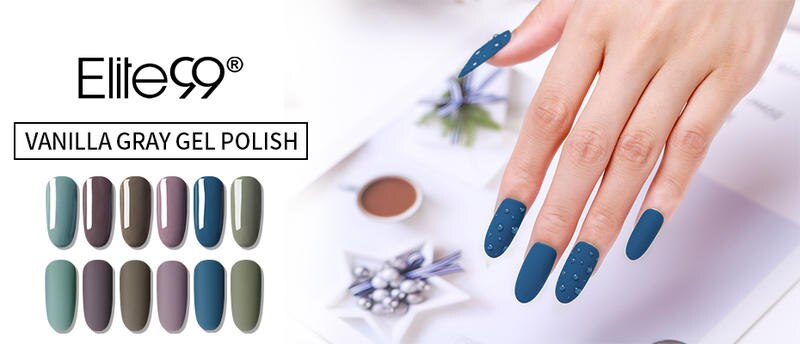 Elite99 Nail Art 8ml Vanilla Gray Color Gel Nail Polish Semi Permanent Nail Polish UV Enamel Lacquer Matte Effect Gel Polish