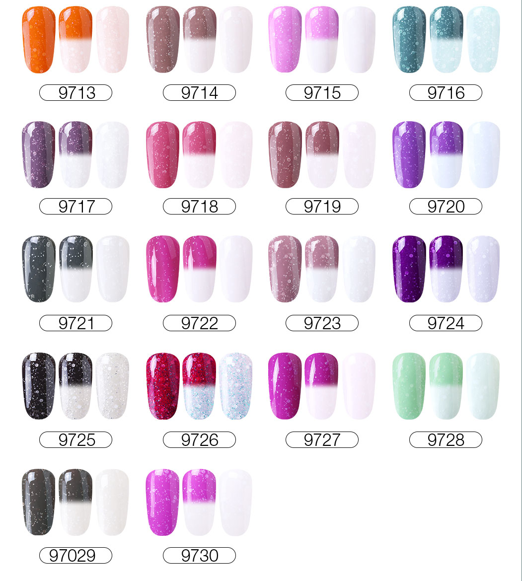 Elite99 Temperature Changeable Color Gel 10ML Snowy Color Changing Nail Polish Varnish Semi Permanent Soak Off UV Gel Enamel