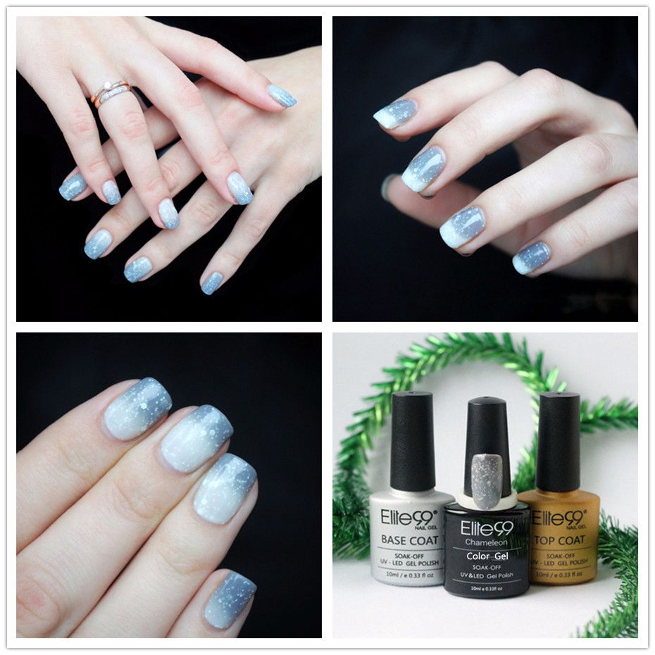 Elite99 Temperature Changeable Color Gel 10ML Snowy Color Changing Nail Polish Varnish Semi Permanent Soak Off UV Gel Enamel