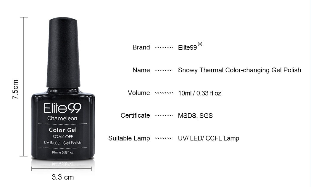 Elite99 Temperature Changeable Color Gel 10ML Snowy Color Changing Nail Polish Varnish Semi Permanent Soak Off UV Gel Enamel