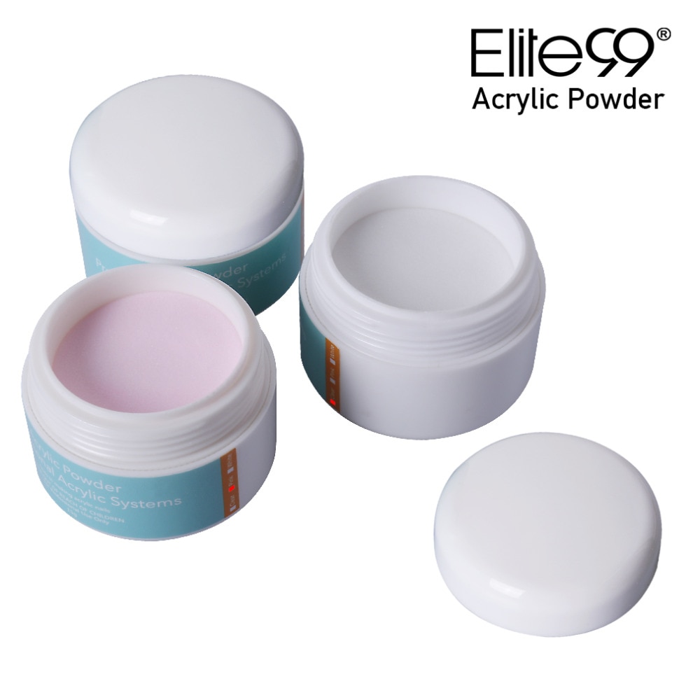 Elite99 Clear Pink White Color False Nail Art Builder Tip Acrylic Powder Crystal Polymer Dust Transparent 1 Bottle