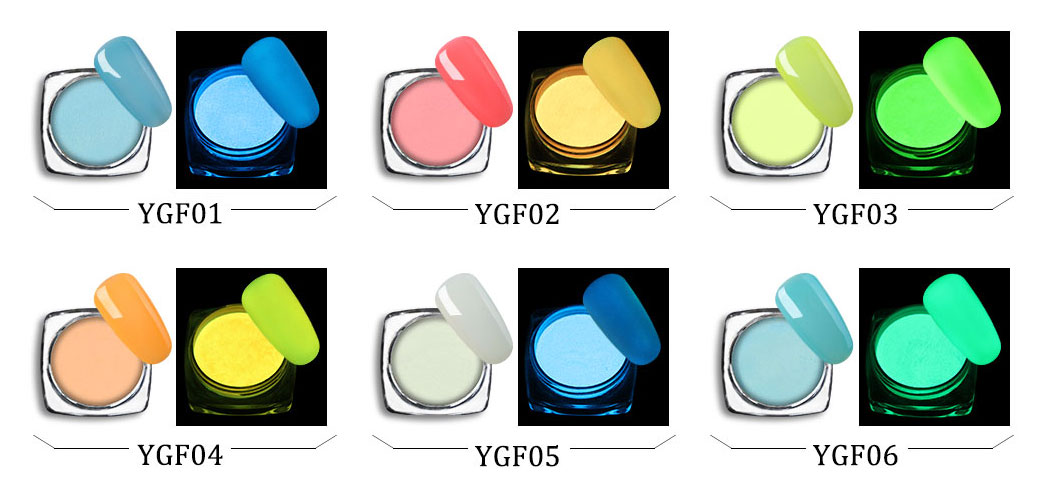 Elite99 Luminous Pigment Powder Mixed With UV Gel Nail Polish Glow In The Dark Night Glow Coating Powder Nail Art Decorations