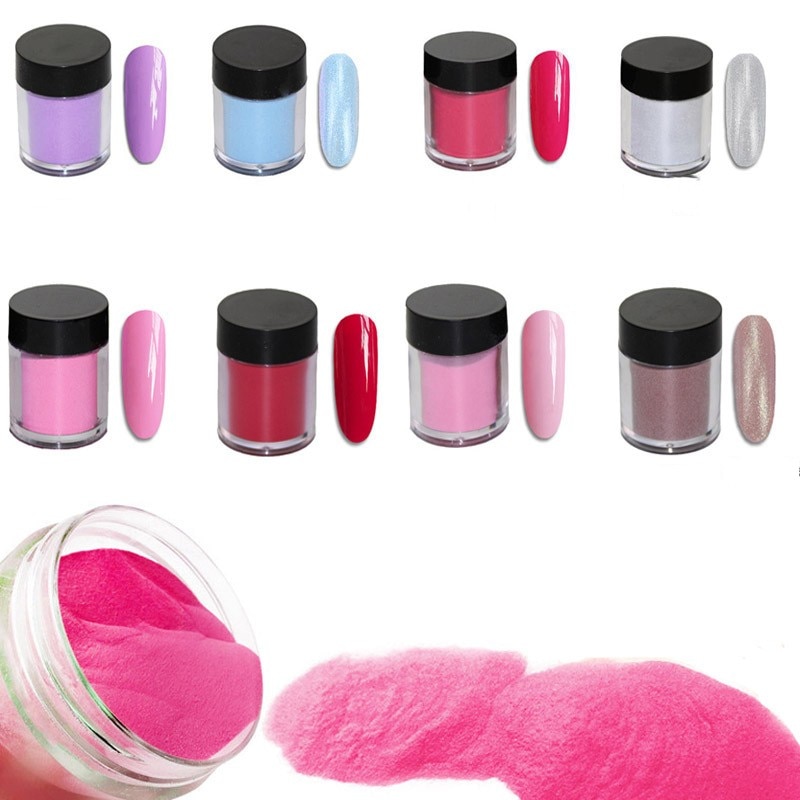 10ml/box Dipping Nail Powder FA46 Glitter Powder Dust 11 Colors DIY Manicure Polish Arcrylic Chrome Powder Pigment For Nail Art