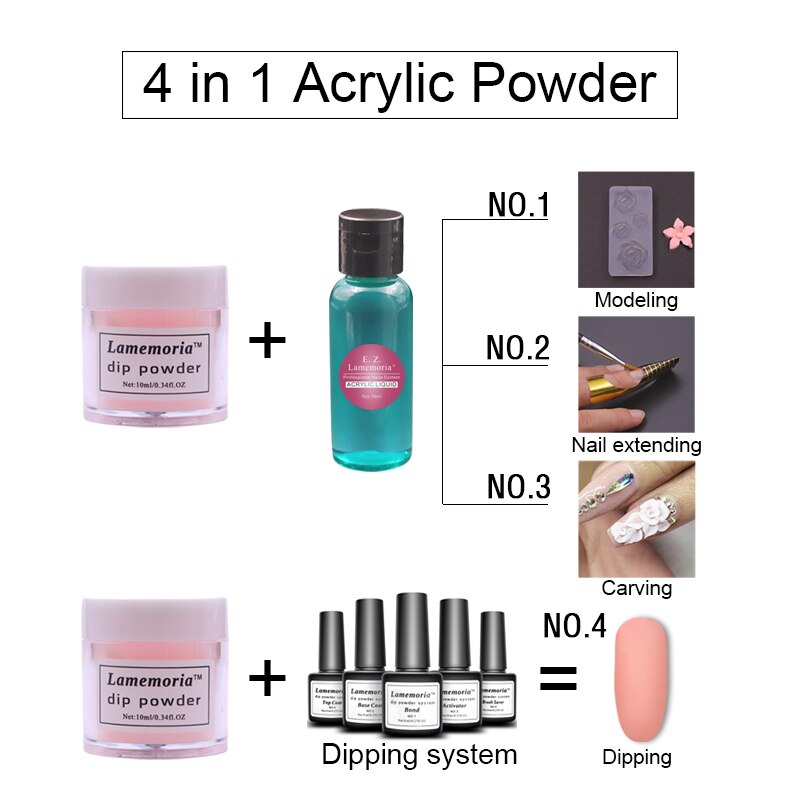 10ml Dipping Nail Powder Acrylic Clear Pigment Chrome Dip Powder Glitter Natural Dry Stronger Top Coat for Nail Polish Art