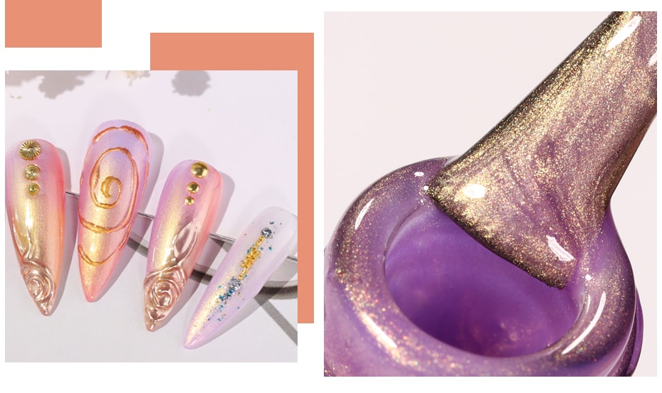 Elite99 Rose Gold Mermaid Gel Mermaid pearl seashell Powder Gel Polish Enamel UV Gel Glitter Platinum Nail Polish Lacquer