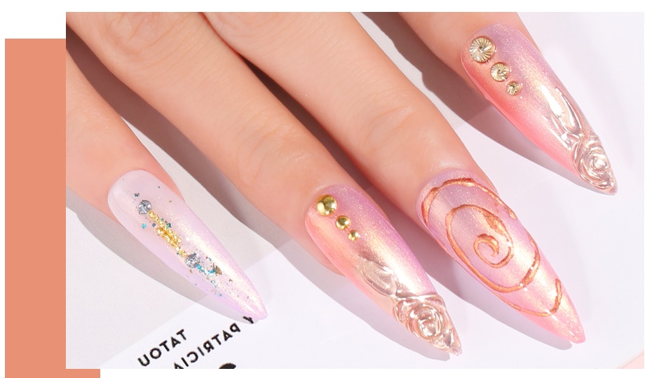 Elite99 Rose Gold Mermaid Gel Mermaid pearl seashell Powder Gel Polish Enamel UV Gel Glitter Platinum Nail Polish Lacquer