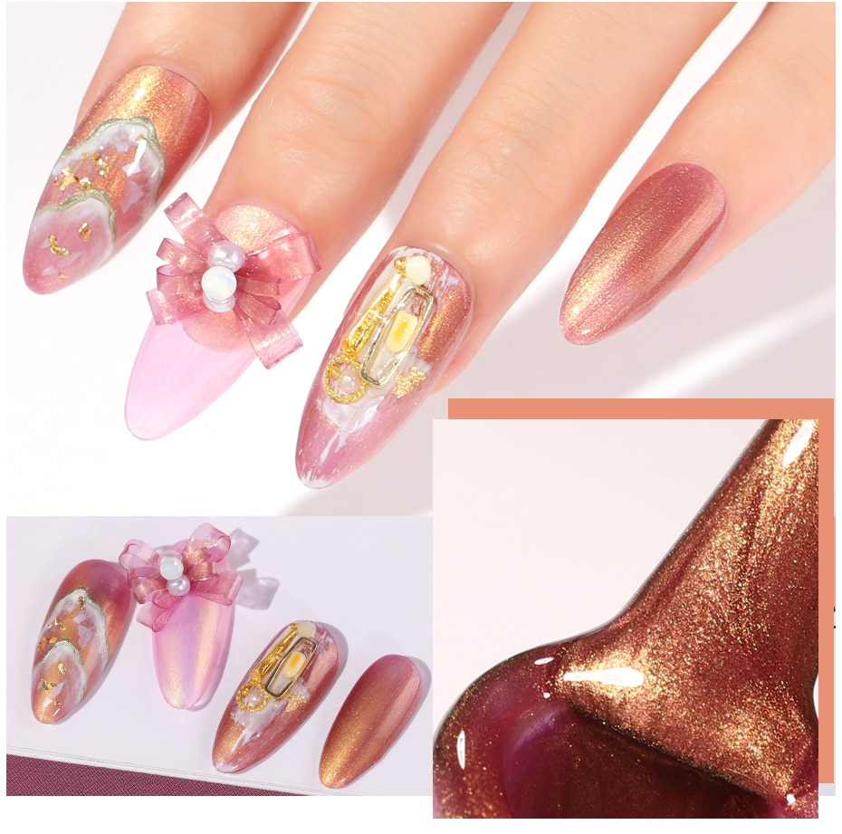 Elite99 Rose Gold Mermaid Gel Mermaid pearl seashell Powder Gel Polish Enamel UV Gel Glitter Platinum Nail Polish Lacquer