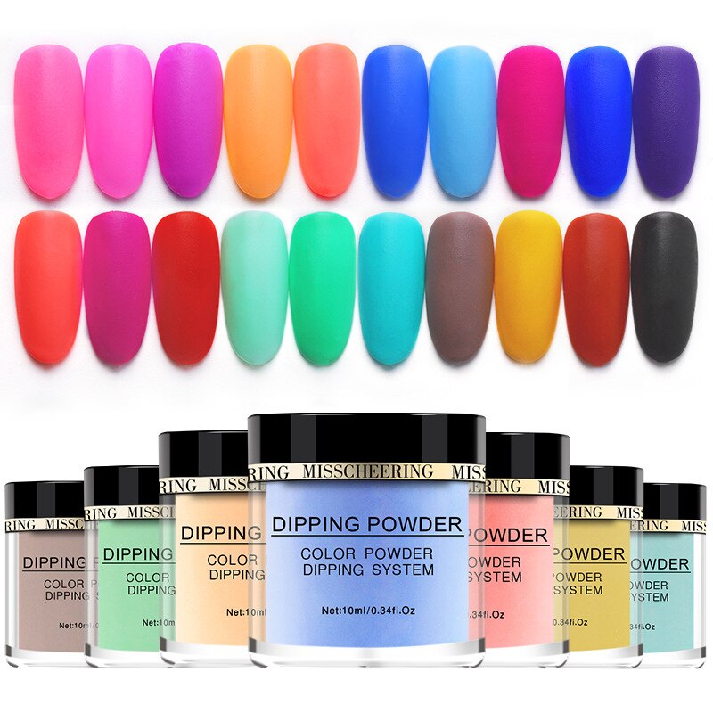 20colors Dipping Powder Pigment Dust Nail Art Acrylic French Dip System Kit Nail Decorations Natural Dry Top Base Coat Activator
