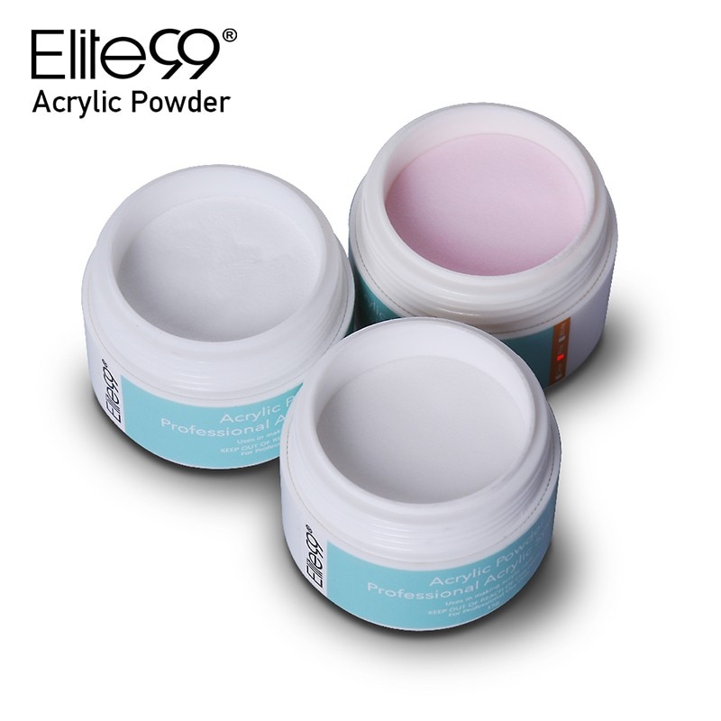 Elite99 3Pcs/lot Acrylic Polymer Builder Powder 15g/pcs Manicure Nail Art Crystal Powder Pink Clear Transparent 3 Colors