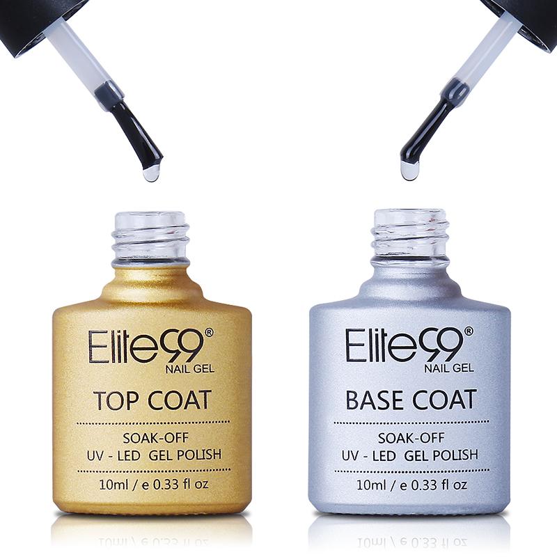 Elite99 10ml Gel Lacquer Base Coat NO Clean Top Coat UV Gel Polish Manicure Set Kit Long Lasting Suit For All Kind Nail Gel