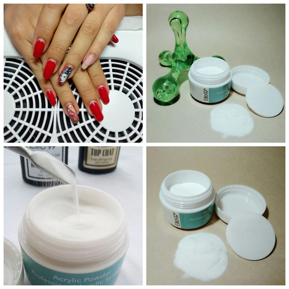 Elite99 15g Acrylic Powder Clear Pink White Carving Crystal Polymer 3D Nail Art Tips Builder for Nails Art Decorations