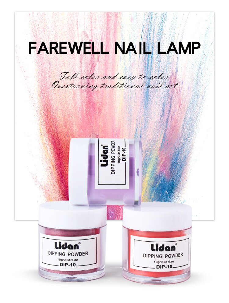 Lidan 10g Dipping Powder Holographic Dust French Nail Natural Color Nail Art Decorations Manicure Nails Glitter Dip Powder