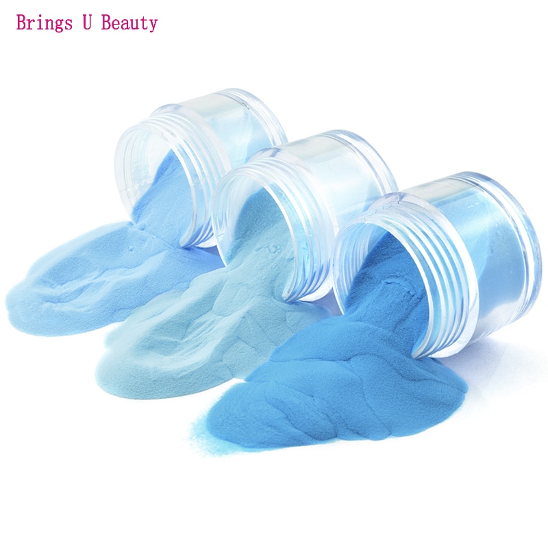 10g/box Very Fine 6 In 1 Elegantly Sky Blue Series Nail Dipping Powder Without Lamp Cure Easy Operate Natural Dry DIY Dip Powder