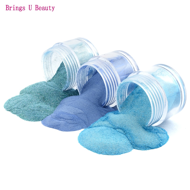 10g/box Very Fine 6 In 1 Elegantly Sky Blue Series Nail Dipping Powder Without Lamp Cure Easy Operate Natural Dry DIY Dip Powder