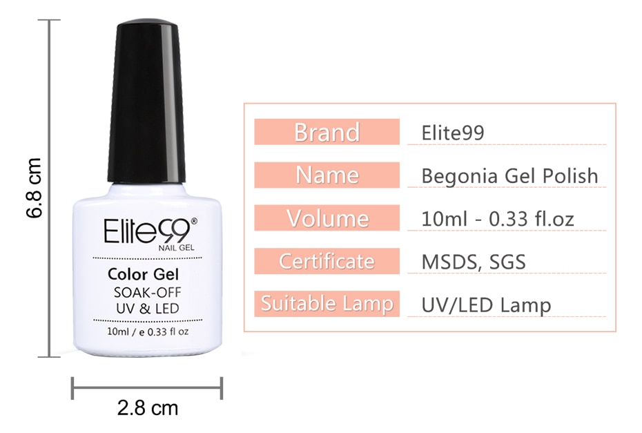 Elite99 10ml Orange Series Gel Nail Polish Soak Off Summer Color UV Gel Polish Semi Permanent Nail Polish Nail Art For Manicure