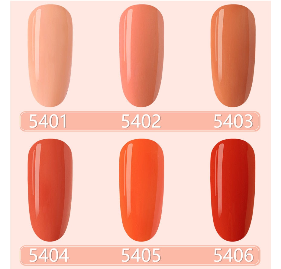 Elite99 10ml Orange Series Gel Nail Polish Soak Off Summer Color UV Gel Polish Semi Permanent Nail Polish Nail Art For Manicure