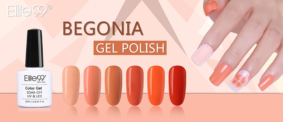 Elite99 10ml Orange Series Gel Nail Polish Soak Off Summer Color UV Gel Polish Semi Permanent Nail Polish Nail Art For Manicure