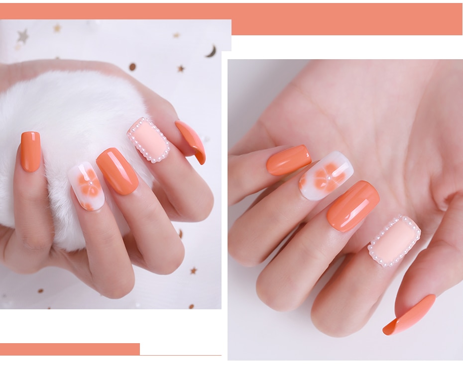 Elite99 10ml Orange Series Gel Nail Polish Soak Off Summer Color UV Gel Polish Semi Permanent Nail Polish Nail Art For Manicure