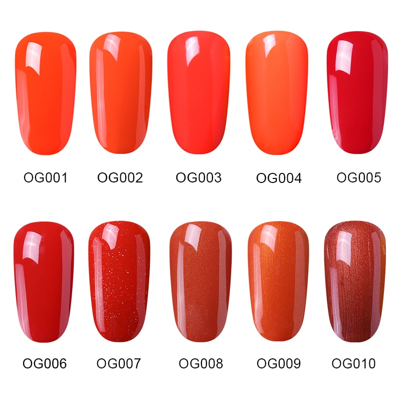 Elite99 10ml Orange Series Gel Nail Polish Soak Off Summer Color UV Gel Polish Semi Permanent Nail Polish Nail Art For Manicure