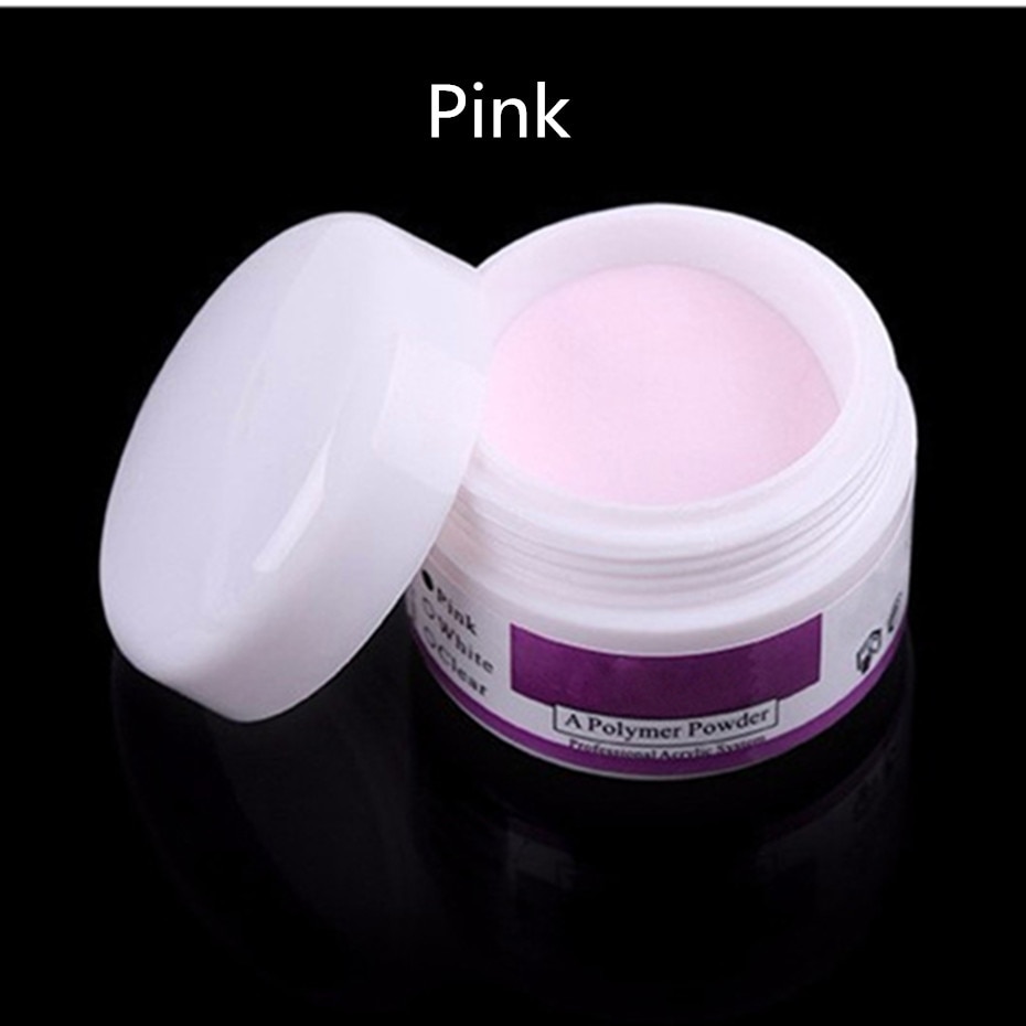 Pink White Clear Transparent Acrylic Powder Nail Manicure Polymer Crystal UV Gel Nail Art Tools Need UV Lamp Nail Brush